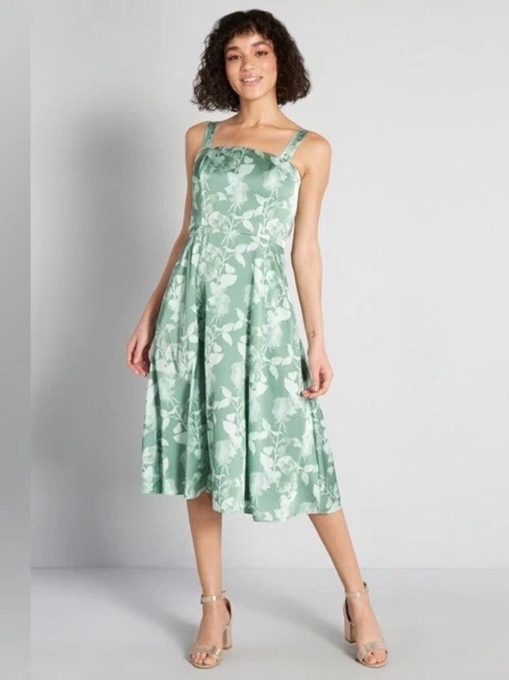 NWT Modcloth x Hutch Floral Satin Fit & Flare Dress
